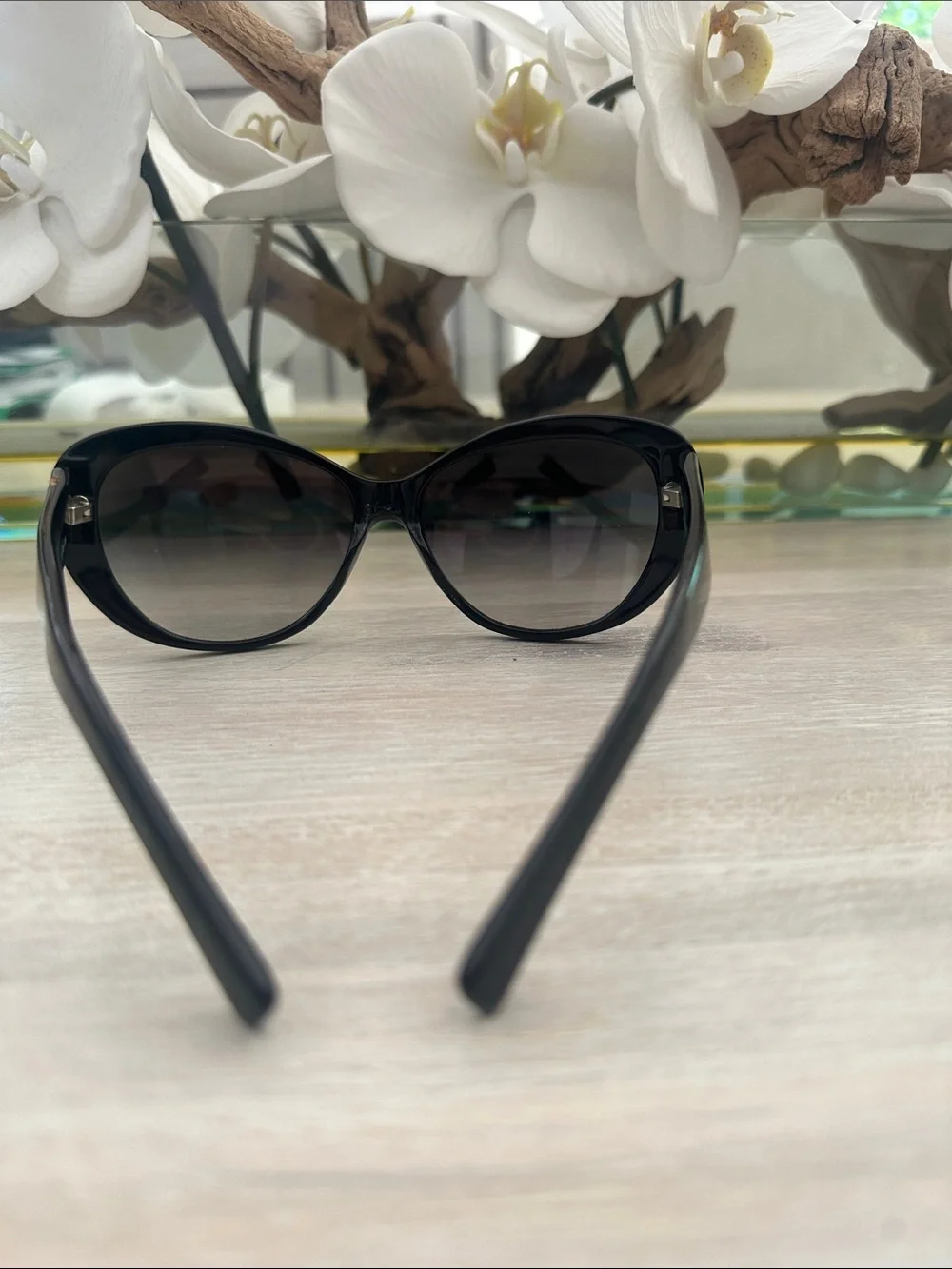 Tory Burch Black Oversized Gradient Lens Sunglasses